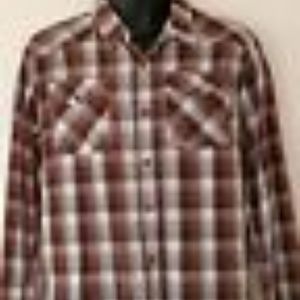 Ocean Current Men's Medium Shirt Brown Plaid